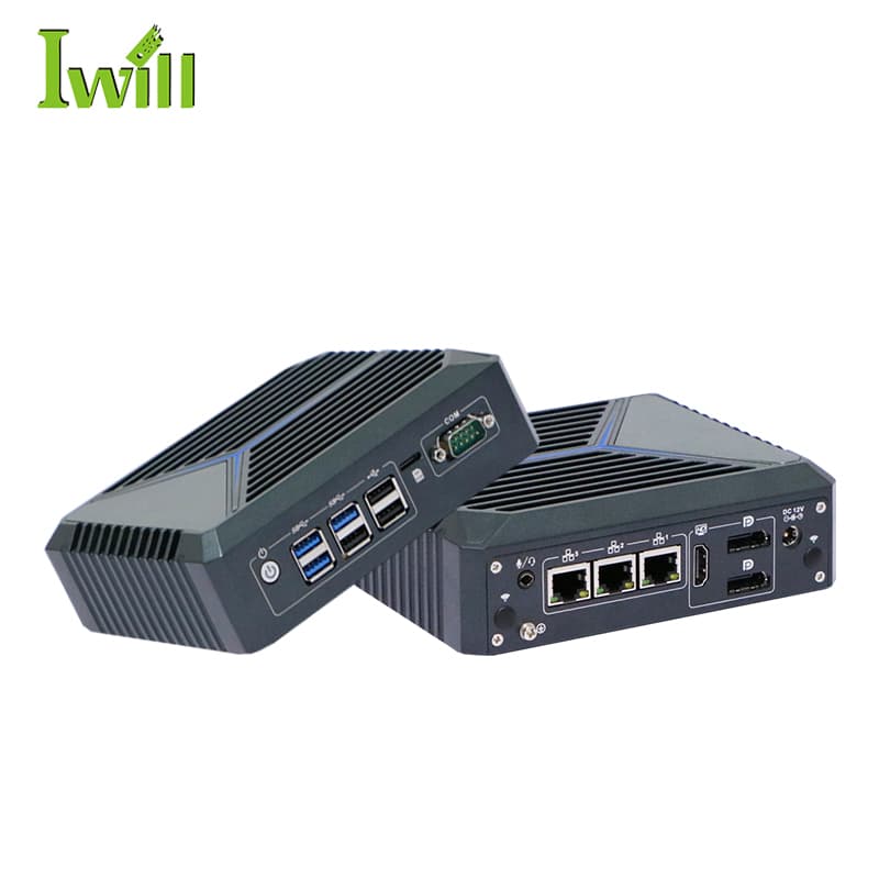 IWILL Nano-N1121 mini PC firewall sem ventoinha com 3× 2.5G Intel LAN