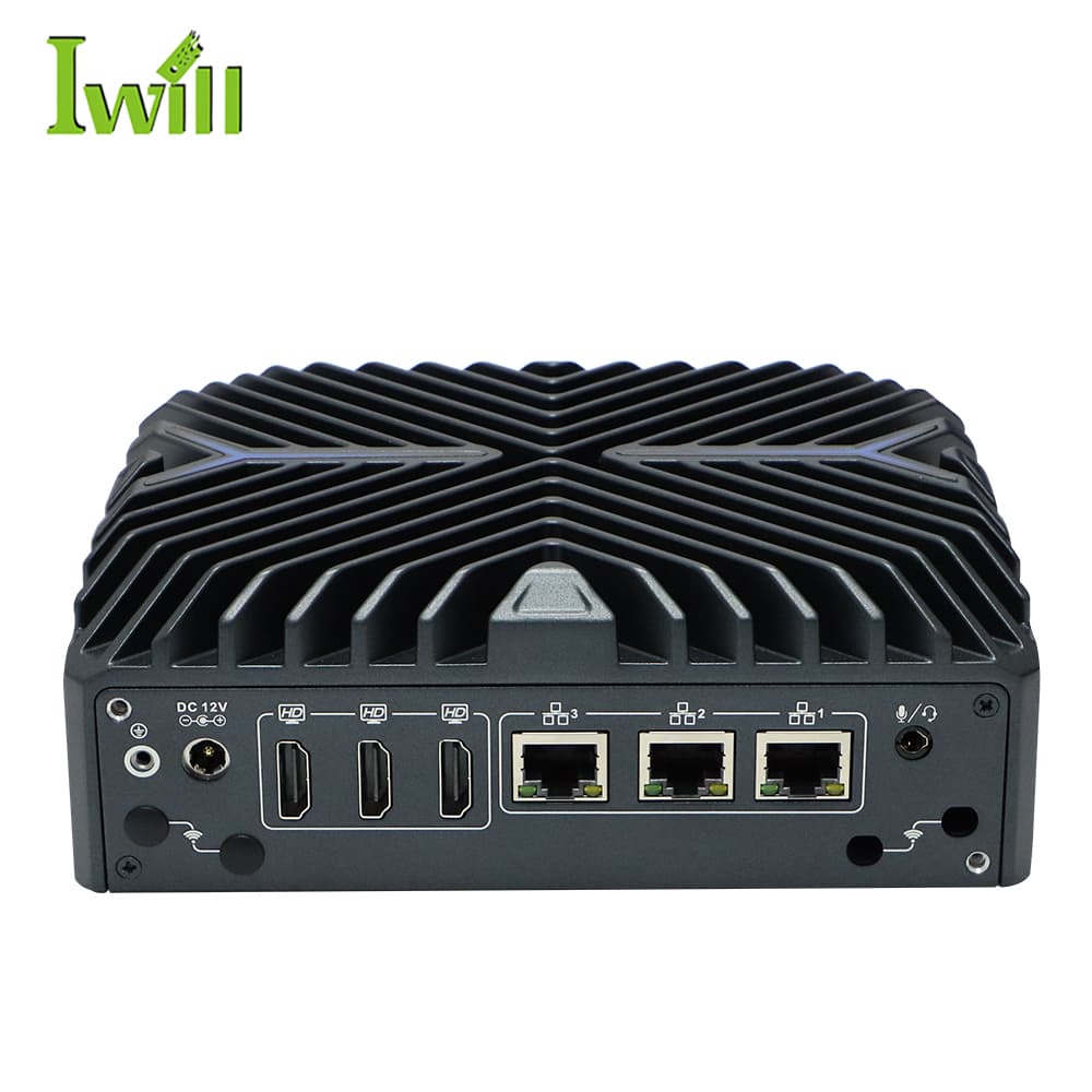 IWILL N3322 player Digital Signage sem ventoinha com 3× saídas HDMI 4K